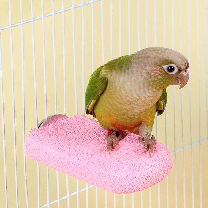 5 Pack Birds Beak Grinding Stone, Calcium Beak Claw Grinding Sticks, Cage-Mounted Parrot Stand Swing, Paw Trimmer Grinding Stone, Bird Perch Stand Toys Accessories