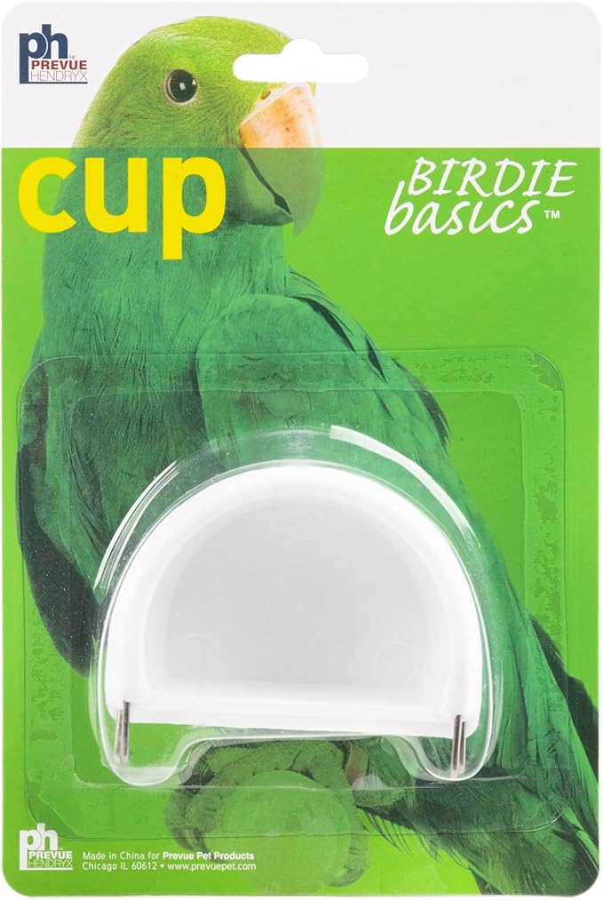 Prevue Pet Products 2-Pack Universal Plastic Hanging Cups - Bowl Set for Small Birds, Cage Food or Water Feeders, Easy Clip-On Design, Replacement Bird Cage Accessories