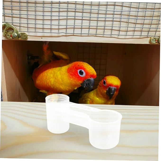 balacoo 10pcs Plastic Water Bottle Bird Drinker Feeder Cup Water Feeder Cup Chicken Pigeons Trough Animal Feeding Accessories