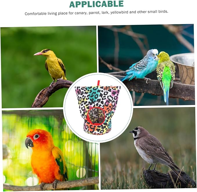 POPETPOP Bird Bed for Cage - Bird Hammock Nest Hanging Hammock Tent Winter Warm House Parrot Sleeping Nest Parrot Hideway for Parakeet, Random Accessory Colors