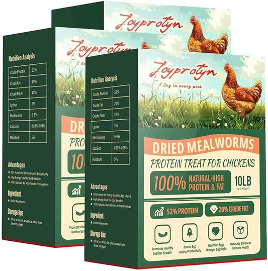 30LB Premium Non-GMO Dried Mealworms - High-Protein Natural Feed & Chicken Treats for Chickens, Ducks, Wild Birds, Quails & Reptiles - Support Egg Production & Feather Growth