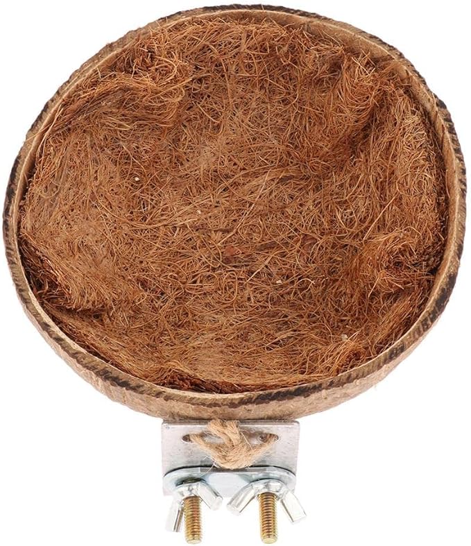 Friendly Coconut Shells Parrot Nest House Cage for Birds Parakeet Parrots Nest Decoration