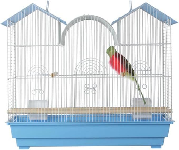 Prevue Hendryx Triple Roof Cockatiel Cage, Blue and White