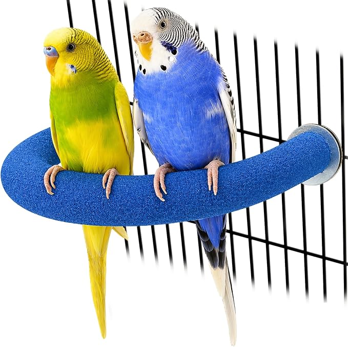 Rypet Parrot Perch Rough-surfaced - Quartz Sands Bird Cage Perches for Small Parakeets Cockatiels, Conures, Macaws, Parrots, Love Birds, Finches Cages Toy, U Shape