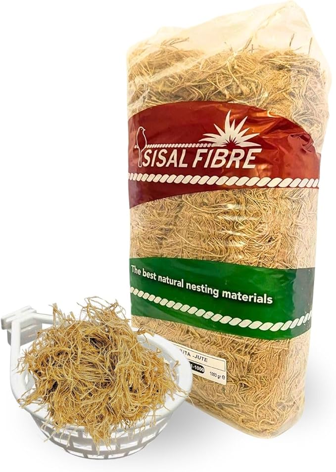 SISALFIBRE Natural Bird Nesting Material 2.2Lb - Nest Substrate for Canaries, Finches, Exotic Birds - Bird Cage Accessories for Parakeet Cage, Bird Nest and Nesting Box, Soft & Breathable