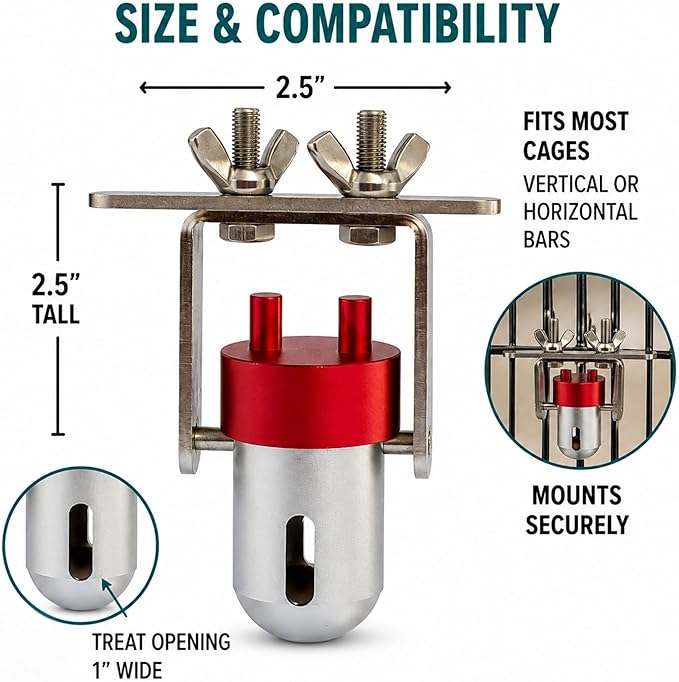 Bird Toys (Goodie Gadget) Treat Dispenser | Parrot Foraging | Bird Puzzle Feeder | Large Bird Toys | Durable Cage Accessory to Promote Natural Foraging Behavior for Parrots, Cockatiel, Parakeets