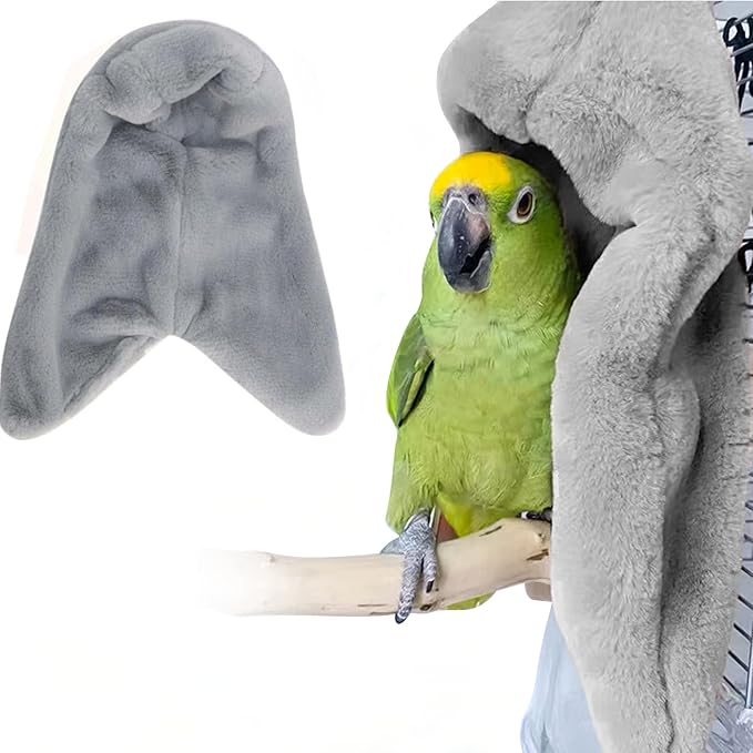 Bird Buddy Corner Fleece Bird Blanket Cozy Bird Bed Warmer Parrot House for Cage Hanging Hammock Toy for Greys Amazons Parakeet Cockatiel Conure Lovebirds Finch Canaries(L)