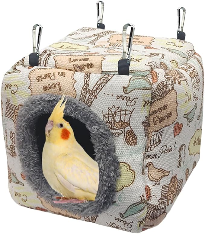 Bird Plush Nest Bed - Hanging Soft and Warm Hammock for Birds Parrot Parakeet Cockatiel Conure Hamster Rat Squirrels etc