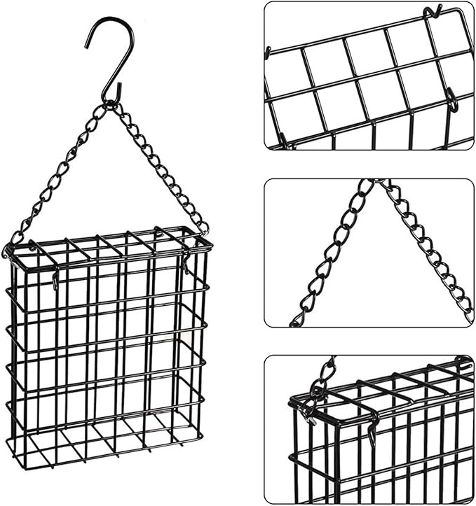 Bird Suet Cake Feeder Feeding Station Decor Pet Supplies Single Cake Basket Holder Garden Cage for Lovers Fruit Patio Outdoor