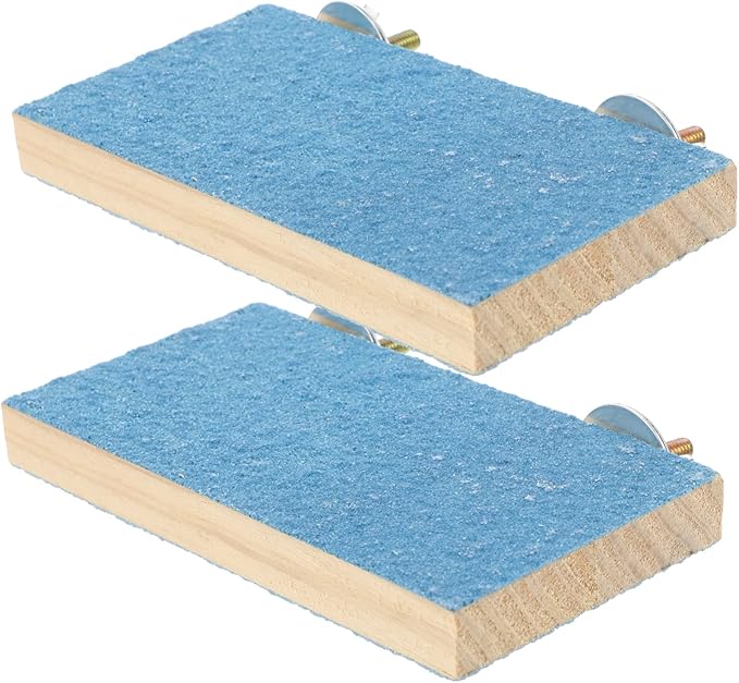 2pcs Interesting Parrot Stand Wear-Resistant Bird Platform for Cages Rectangular Shape and for Play for Parakeets and Other Small Birds Random Color