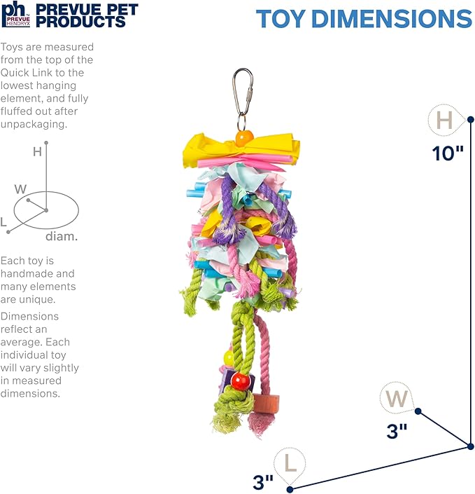 Prevue Pet Products Preen & Pacify Calypso Creations Short Stack Bird Toy 62605