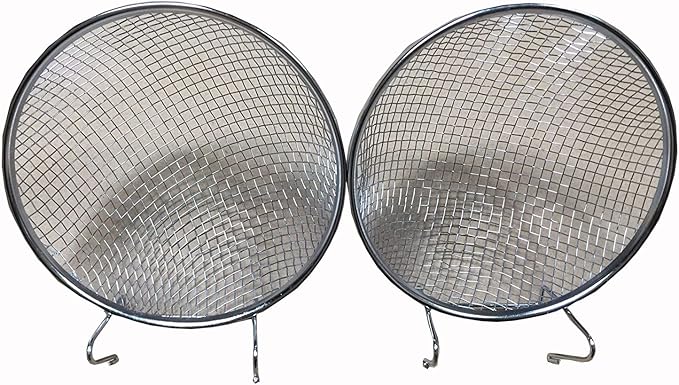 Mcage Lot of 2 Galvanized Steel Bird Canary Finch Wire Nests with Cage Hook Include Soft Felt Pads