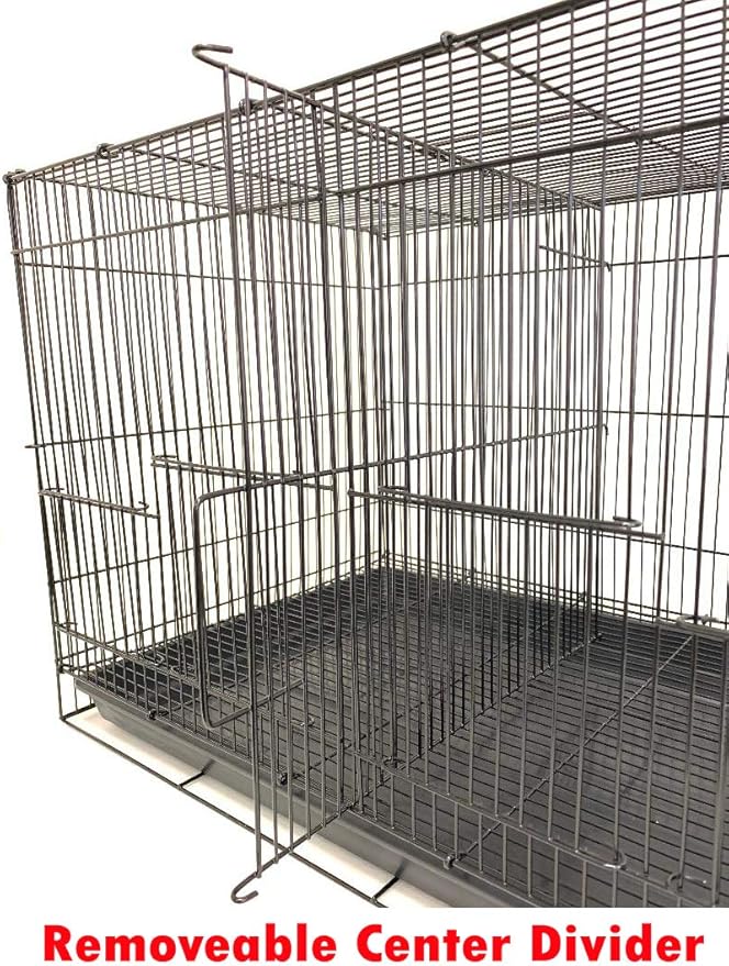 Small Breeder Breeding Cages with Center Dividers, Pack of 6, 24 x 16 x 16 H inches (24 x 16 x 16 H inches, Black)