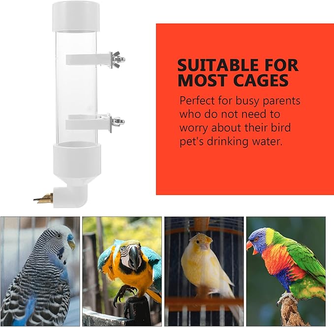 TEHAUX Automatic Bird Water Dispenser, Large Capacity Transparent Water Feeding Bottle for Parakeets, Canaries, Cockatiels, Finches and Other Similar Sized Birds