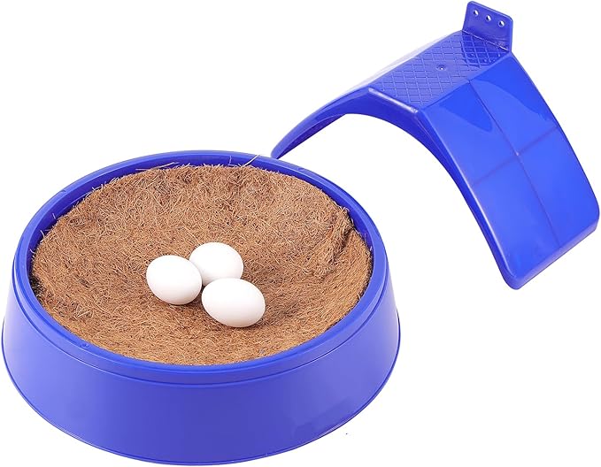 Pigeon Supplies Set,3Pcs Bird Breeding Nest Bird Eggs Mat,4 Pcs Pigeon Stand Dove Rest Stand,9 Pcs White Solid Plastic Eggs for All Kinds of Pet Nests