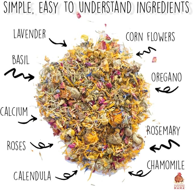 Pampered Chicken Mama Premium Nesting Herbs for Chickens (20 oz) Made with Flowers & Botanicals | Chicken Nesting Herbs | Nesting Herbs for Chicken Coop Herbs