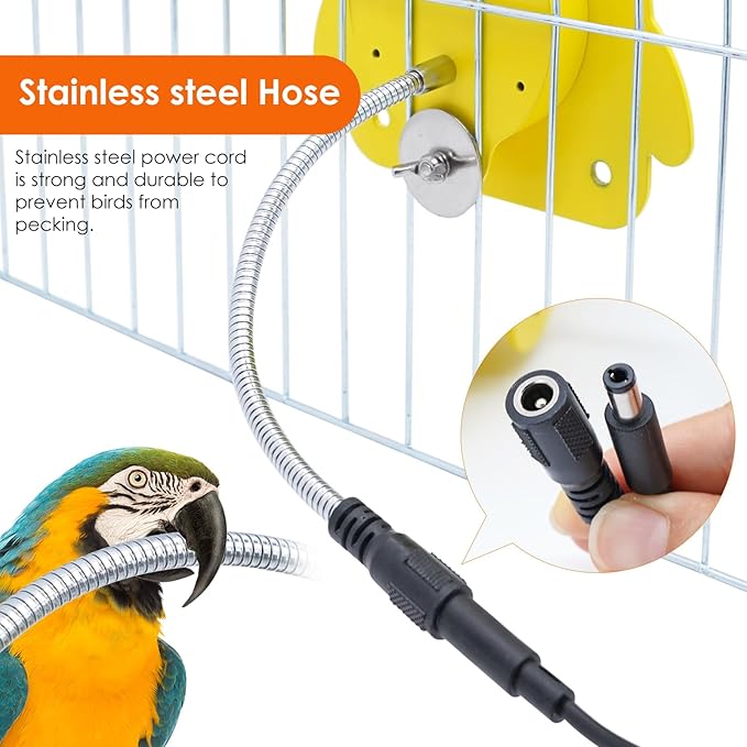Bird Heater for Cage Parakeets Snuggle Up Heated Pad Bird Warmer for Parrot Parakeets Conure, Warm Bird Perch Stand Birds Cage Accessories and Supplies (Yellow)