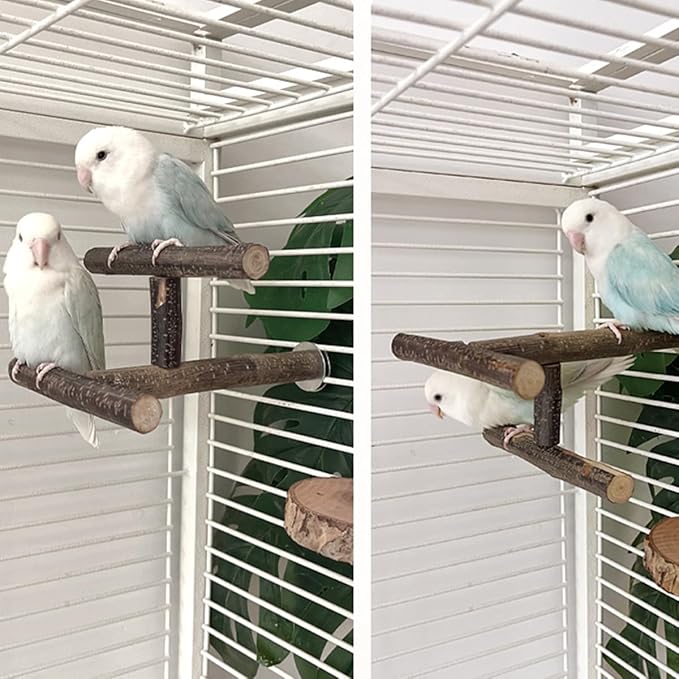 Natural Wood Bird Perches for Cage, Parrot Cage Perch Stand, Cage Accessories, Wooden Platform for Birds, Toys for Parakeets, Cockatiel, Budgie, Conure