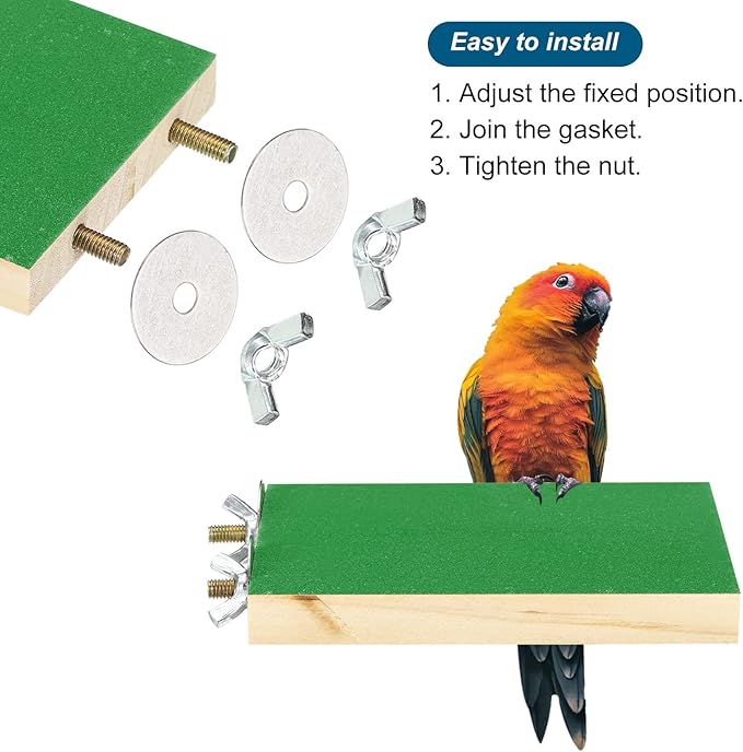 PATIKIL Bird Perch Stand, Parrot Stand Platform Playground Paw Grinding Clean for Parakeet Cockatiel Cage Accessory, Green