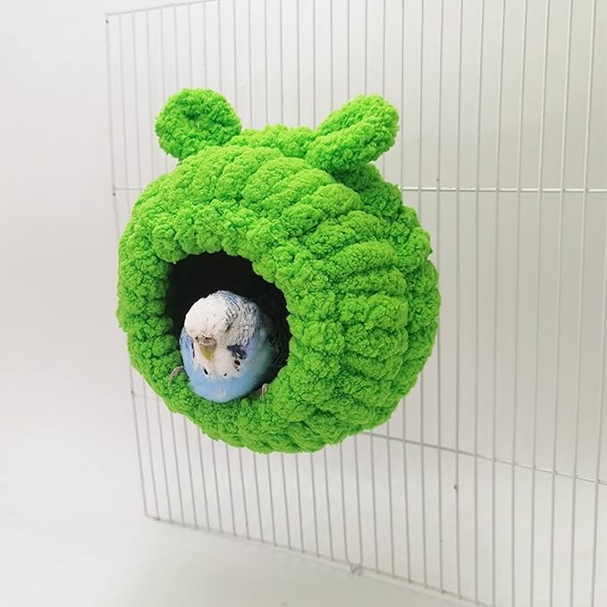 Winter Warm Bird Nest Bed Hanging Hammock Snuggle Hut Parrot House Tent Toy Bird Cage Perch for Bird Budgies Lovebird Finch Hamster Chinchilla Guinea Pig (Grey)
