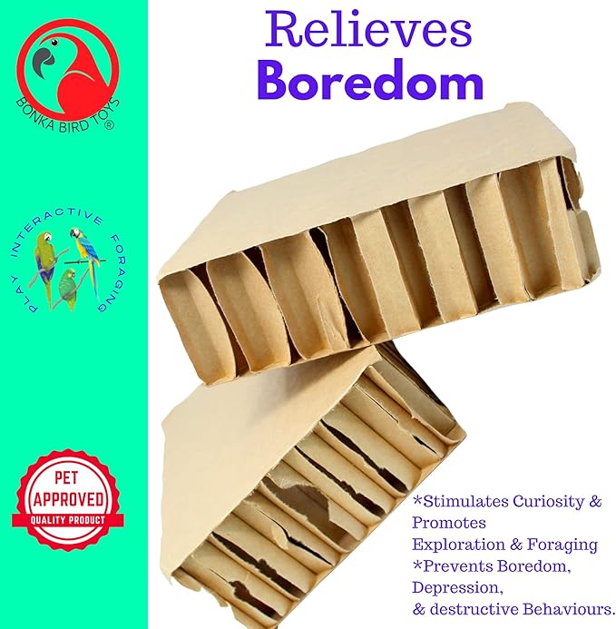 Bonka Bird Toys 2291 Pk2 Jumbo 9.25" Cardboard Blocks Parrot Foot Talon Cage Toy, Amazon, African Grey, Conure, and Similar