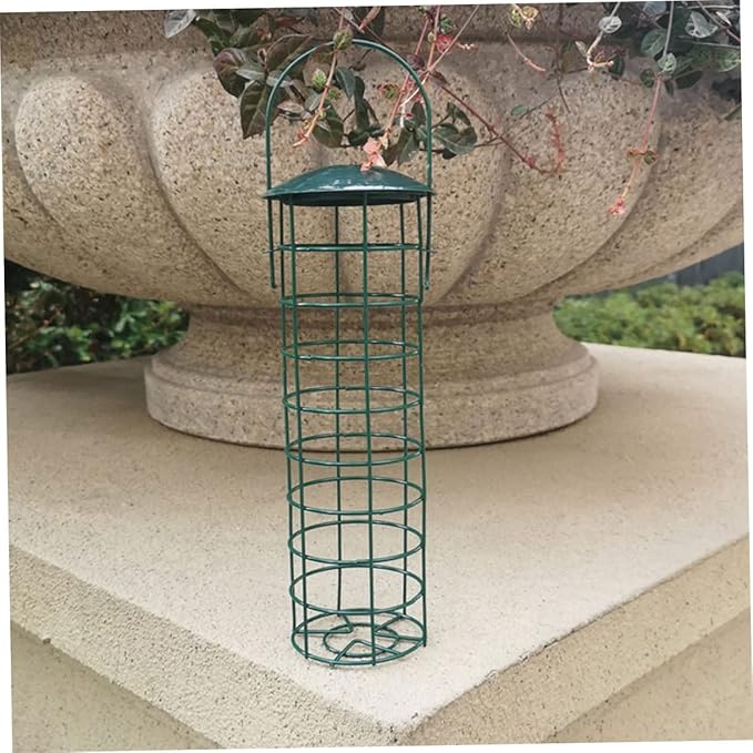 VANZACK 2Pcs Green Outdoor Bird Feeding Tool Hanging Pet Bird Supplies for Garden Courtyards Lightweight and Practical Design for Easy Use