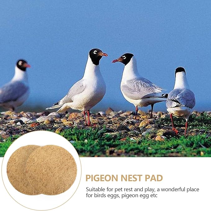 SUNSHNO 10PCS Bird Nesting Pads, Pigeon Nests Pad Natural Coconut Fiber Bird Nest Material Pigeon Breeding Accessories Warm Comfortable Parakeet Bedding Bird Hatching Pads