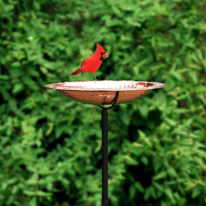 Good Directions Polished Copper Bird Bath on Garden Pole 13"