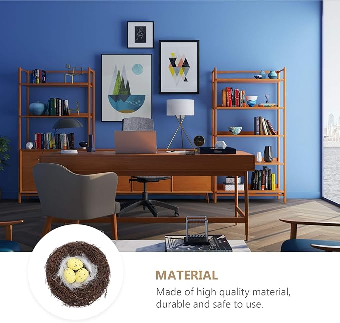 EXCEART 1pc Simulated Bird Easter Chick Egg Decoration Bird Golden Artificial Twig Easter Eggs Supplies Decor for Supplies Rattan
