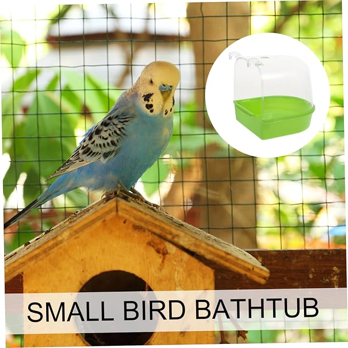HANABASS Parrot Shower Box Bird Bath for Cage Small Parakeet Bathing Tub with Smooth Edges 5.31X5.11X4.92 Inches Plastic Bird Cage Accessory