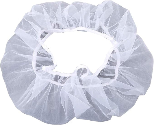 Elastic mesh Bird cage Cover dust-Proof Bird cage Skirt Round Bird cage Accessories,L White
