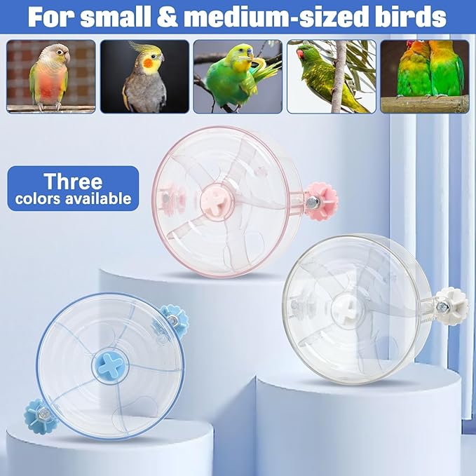BNOSDM Bird Foraging Toy Creative Feeder Systems with Seed Food Rotating Wheel for Enrichment & Training Parrot Puzzle Toys Ideal for Small and Medium Cockatiel Parakeet Conure(Pink)
