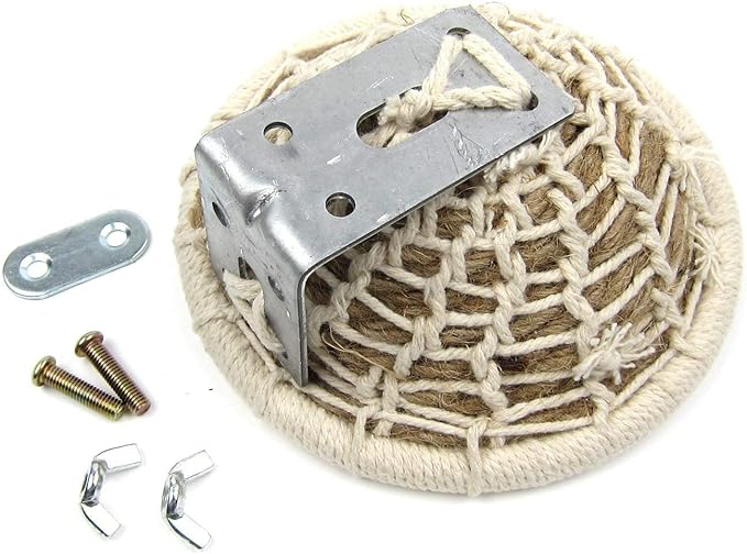 Bird Breeding Nest Bed Hut Toy with Warm Comfortable Mat Handmade Cotton Weave Hemp Rope Hatching Hut Cave Cage Accessories for Parakeet Conure Cockatiel Canary Finch Lovebird Budgie (B: HEMP)