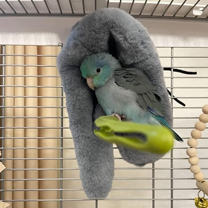 Corner Fleece Bird Blanket,Bird Blanket for Cage,Cozy for Birds,Parrot Cage Snuggle Hut Warm Bird Nest House Bed for Parrots,Small Conures, Lovebirds and Cockatiels L