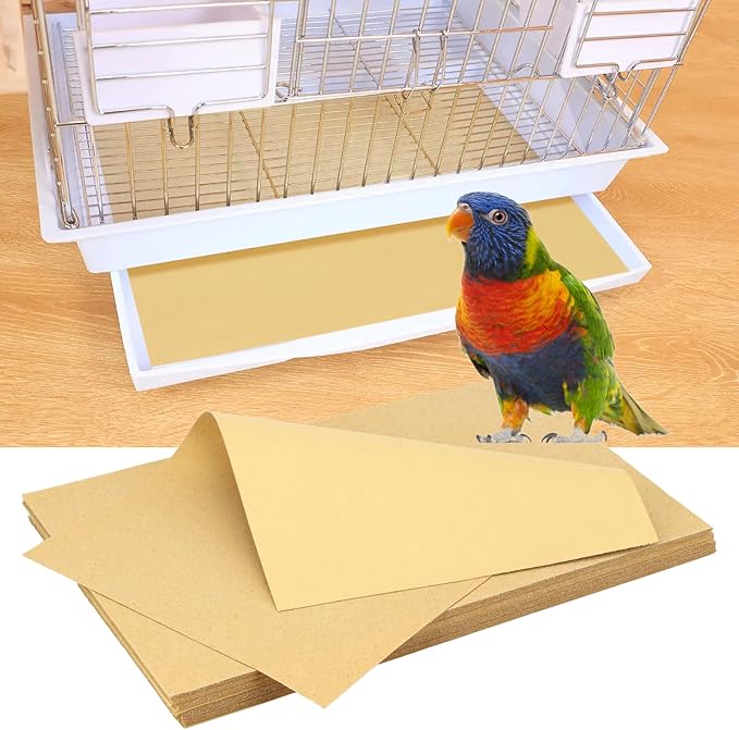 35 Pcs Gravel Liner Paper for Bird Cage, 11 x 17 Inch Bird Cage Liner Paper Bedding Calcium Paper Special Pet Bedding Accessories for Pet Parrot Bird Cage in Sea Sand