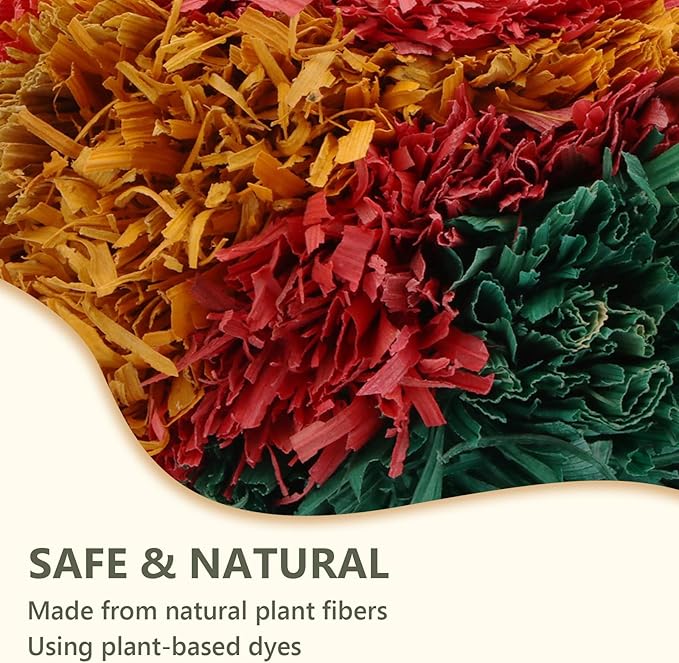 Hypeety 4” Colorful Shredding Ball Bird Toys for Parrots Funny Crinkles Foraging Toys for Birds Easy to Hang Natural Shredder Ball Chew Toys for Cockatiels Conures Parakeets Budgies (1 Pack)