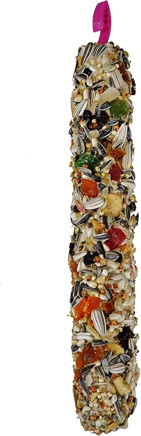 Vitapol Smakers by A&E Cage Co Maxi Fruit Treat Sticks for Parrots – Twin Pack Large Bird Treat Sticks – Natural Hanging Foraging Snack with Real Fruit for Amazons, African Greys & Mid-Large Parrots