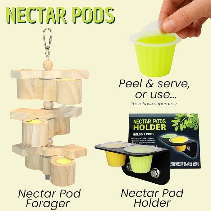Nectar Pods (Melon) - Calcium-Fortified Jelly Fruit Treat - Sugar Gliders, Marmosets, Squirrels, Parrots, Cockatiels, Parakeets, Lovebirds, Conures, Hamsters, Day Geckos, Kinkajous & Other Small Pets