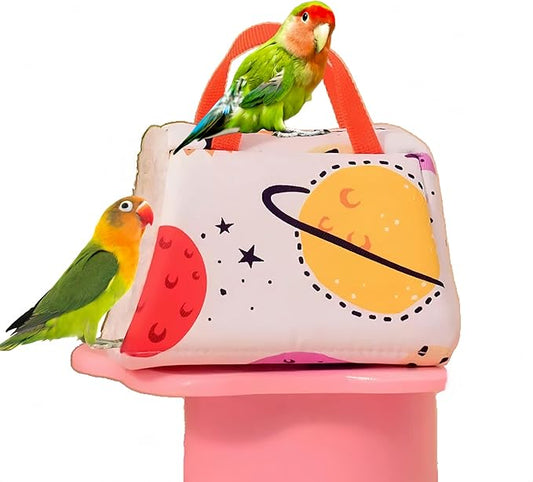 Warm Bird Nest House Plush Birds Hut Bed Hanging Hammock Sleeping Bed Bird Snuggle Cave Hanging Tent for Parrot Parakeet Cockatiel Conure African Grey Macaw-Planet