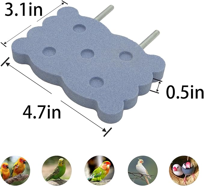 Bird Perch Stand for Parrots – Natural Ceramic Grinding Stick for Beak, A Safe, Non-Shedding Chewing and Claw-Trimming Perch for Parrots (Blue, Medium Size)