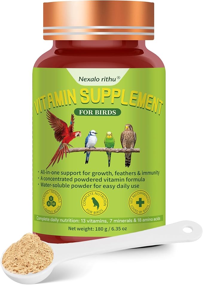 Bird Vitamins for All Cage Birds - Multi-Vitamin for Birds - Supports Bones, Feathers, Energy & Eggshell Quality - Vet-Developed Formula, Dissolves in Water for Easy Daily Use - Net Wt 6.35 oz