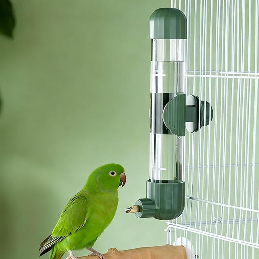 AOTU 9.4 Fl Oz Bird Water Dispenser Automatic Bird Water Feeder for Cage with Spring Valve, Clear Cage Water Drinker for Cockatiels Budgies Green-cheeked Conure African Grey Sun Conure