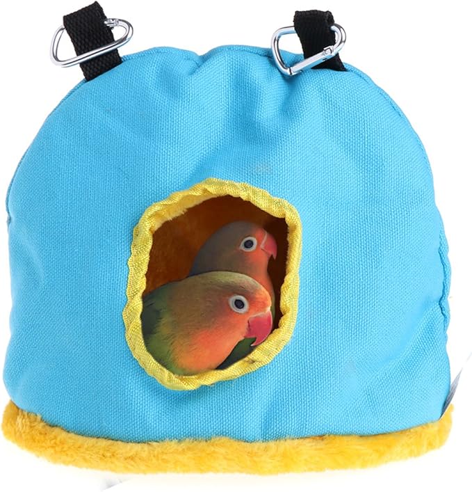 Hardli Parrot Nest Plush Warm Hammock, Pet Bird Hanging Swing Bed Cave,Outdoor Garden Cage,Hatching Cave for Parrot Canary Cockatiel Swallow Hamster,3 Size