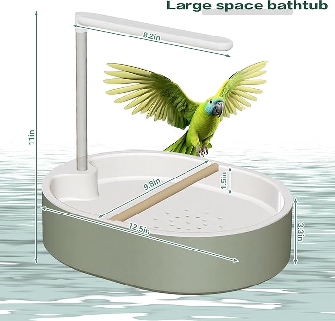 Parrot Shower, Automatic Bird Bath with Pump, Bird Bath, Automatic Bathtub with Circulating Faucet, Large-Capacity Water Tank for African Grey, Cockatiel, Conure, Budgie, Lovebird