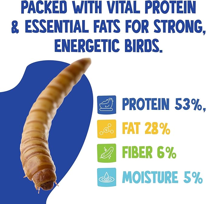 Chubby North American Grown Dried Mealworms | 30 lbs | Non-GMO High-Protein Treats for Chickens, Ducks & Wild Birds – Sustainable Chicken Feed
