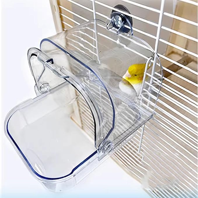 Bird Shower Room Birdcages External Screw Bath Room Parrot Bathtub Birdcages Clear Bathing Tub Budgies Cage Decors