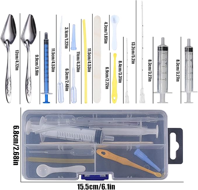 Bird Feeding Syringe Set,Parrot Syringe Feeder with Feeding Spoon and Tubes,Baby Bird Feeding Syringe Manual Tools for Pigeons Parrots Small Animals Feed Liquid Milk Medicine (Clear 1ML+2.5ML+5ML)