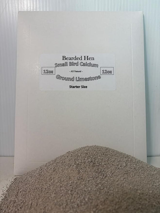 Small Bird Calcium Carbonate - Fine Ground All Natural Limestone - Egg Strength - Pullet, Quail, Pigeon, Parakeet (12 Ounce)