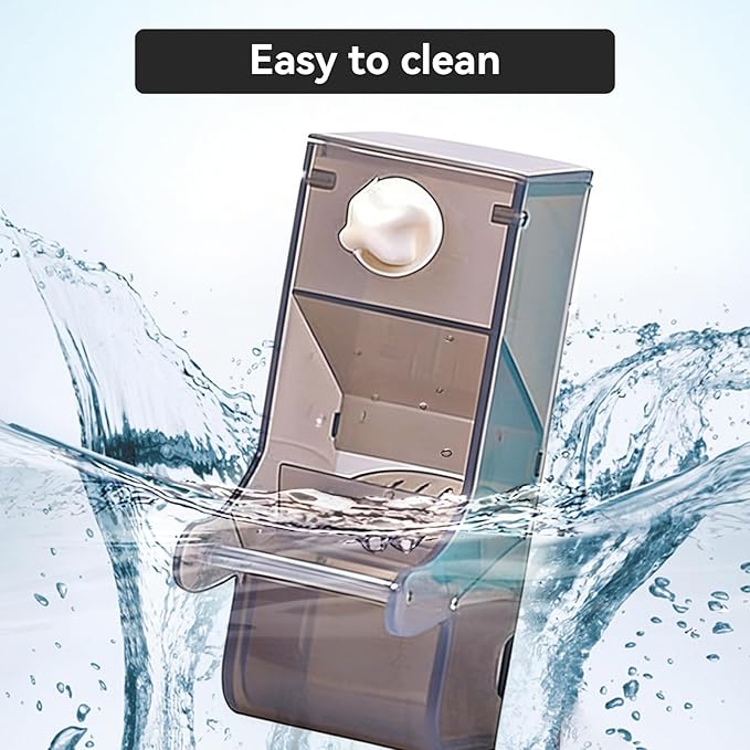 AOTU Automatic No Mess Bird Feeder for Cage - Crack-Resistant Plastic Bird Cage Seed Catcher Clear Bird Cage Feeder for Small Medium Birds Parrots Cockatiels Parakeets Conures Canaries (Light Gray)