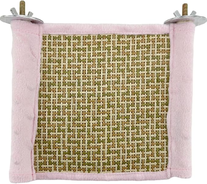 Bird Reversible Platform Bed Hammock Toy Hamster Warm Comfortable Hanging House Perch Stand for Parrot Parakeet Cockatiel African Grey Cockatoo Lovebird (Purple,L)